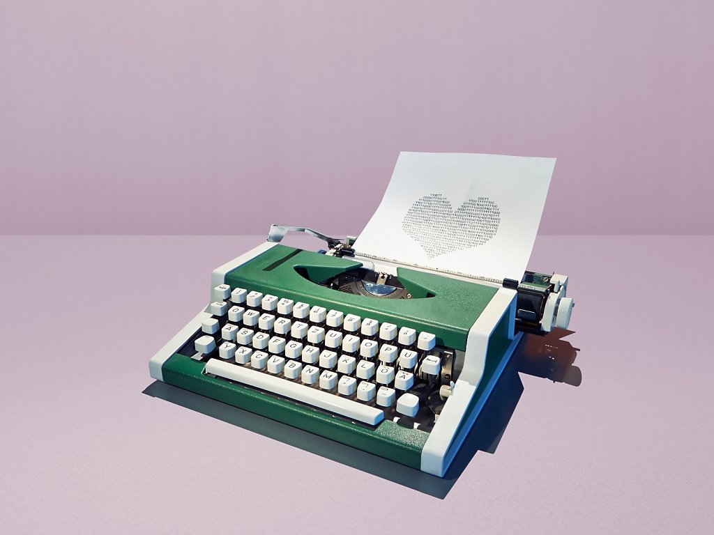 Schreibmaschine mit Herz